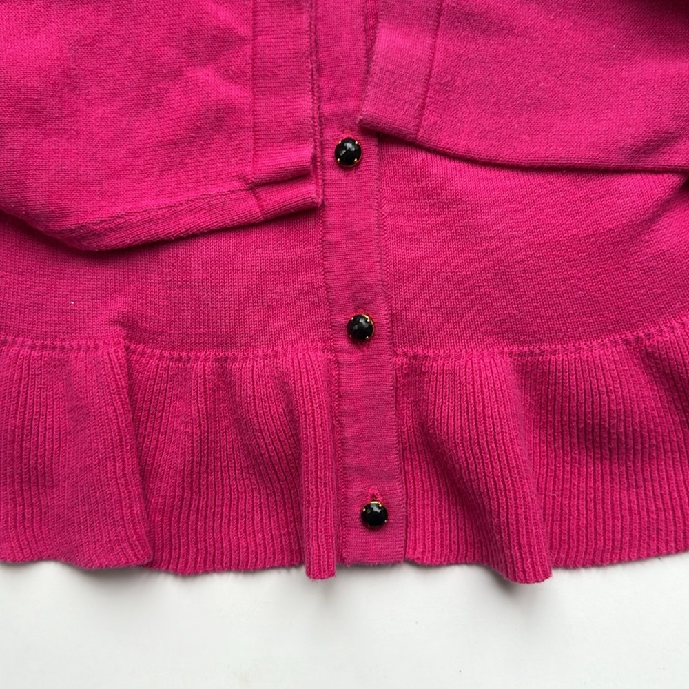 Girls Kate Spade New York button down cardigan magenta hot pink 10 - Picture 5 of 6